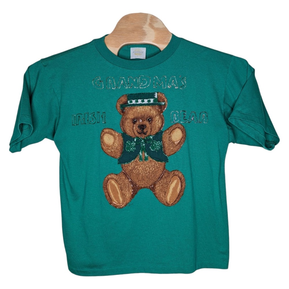 Vintage Grandma's Irish Bear T Shirt Large‎ Dickies Made In USA Single Stitch